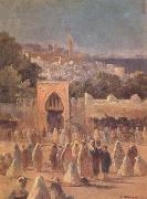 Eugene Delahogue Place du marche a Tanger (mk32) painting